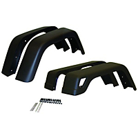 Crown Front And Rear Fender Flares-Black,Thermoplastic,Flat